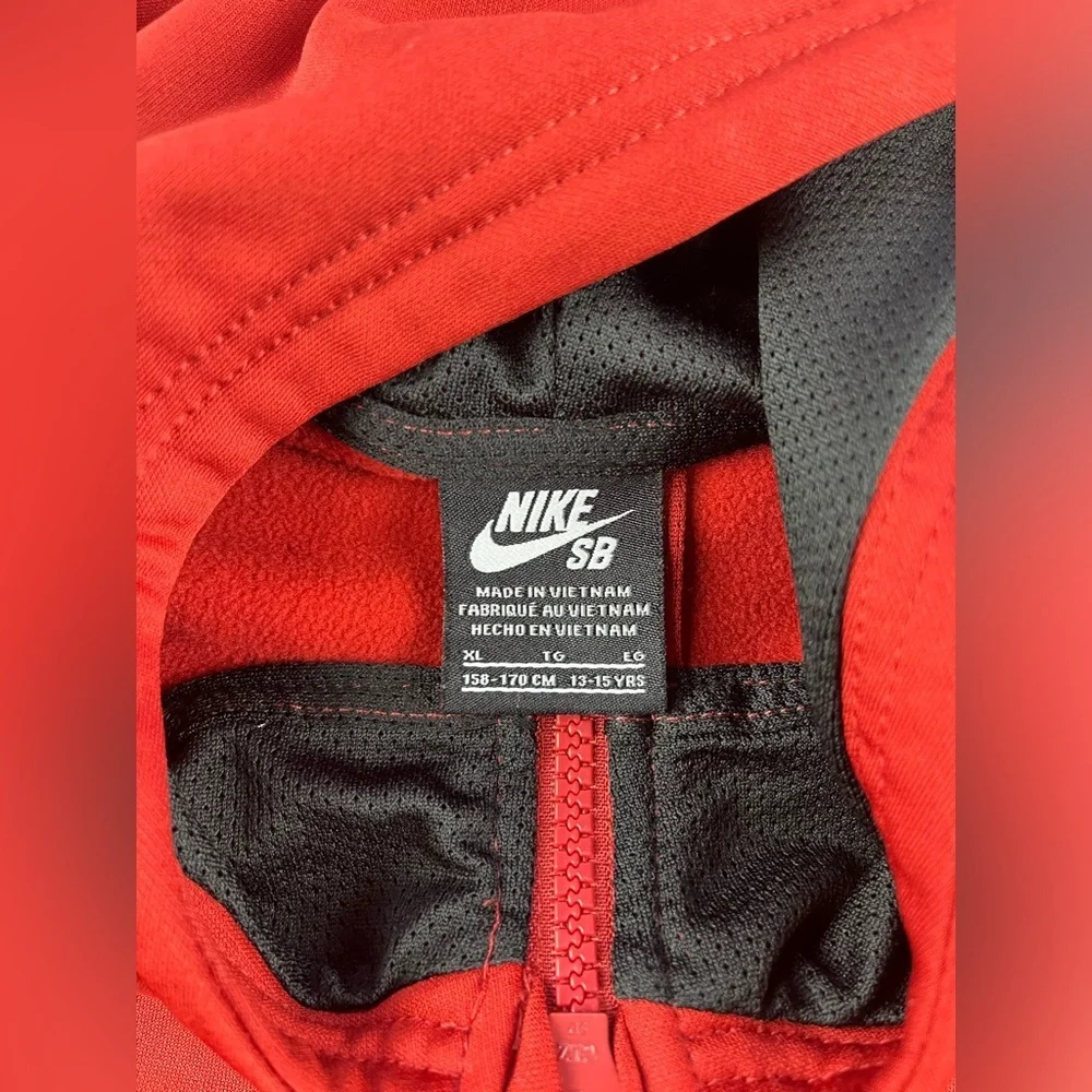 Nike SB Kids Boys Full Zip Hoodie Sweatshirt Size XL 13-15 Burgundy
